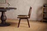 Nkuku Vinay Jute & Wood Woven Dining Chair Chocolate Brown