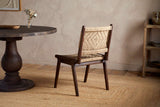 Nkuku Vinay Jute & Wood Woven Dining Chair Chocolate Brown