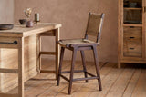 Nkuku Vinay Jute & Wood Woven Counter Chair Chocolate Brown