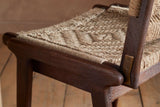 Nkuku Vinay Jute & Wood Woven Counter Chair Chocolate Brown