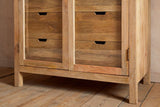 Nkuku Artha Mango Wood  & Glass Tall Cabinet Wide