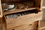 Nkuku Artha Mango Wood  & Glass Tall Cabinet Wide