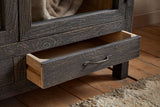 Nkuku Valin Mango Wood & Glass Cabinet Charcoal Wide