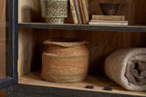 Nkuku Valin Mango Wood & Glass Cabinet Charcoal Wide