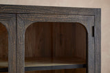Nkuku Valin Mango Wood & Glass Cabinet Charcoal Wide
