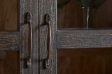 Nkuku Valin Mango Wood & Glass Cabinet Charcoal Wide