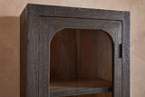 Nkuku Valin Mango Wood & Glass Cabinet Charcoal Tall