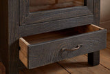 Nkuku Valin Mango Wood & Glass Cabinet Charcoal Tall