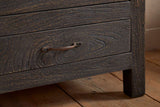 Nkuku Valin Mango Wood & Glass Cabinet Charcoal Tall