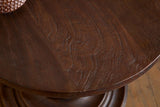 Nkuku Laya Carved Wood Side Table Chocolate Brown