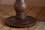 Nkuku Laya Carved Wood Side Table Chocolate Brown