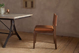 Nkuku Kusa Mango Wood & Leather Dining Chair Aged Tan