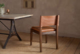 Nkuku Kusa Mango Wood & Leather Dining Chair Aged Tan