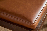 Nkuku Kusa Mango Wood & Leather Dining Chair Aged Tan