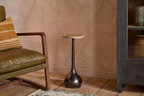 Nkuku Israj Marble & Iron Side Table Aged Black