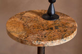Nkuku Israj Marble & Iron Side Table Aged Black