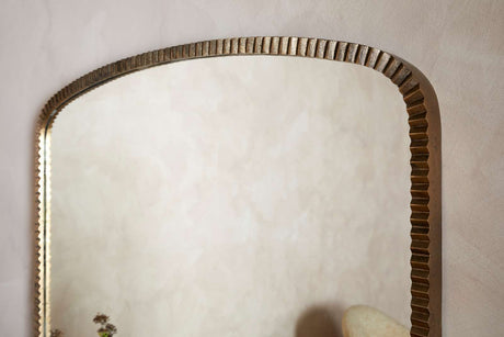 Nkuku Juhli Arched Mirror Aged Antique Brass Large