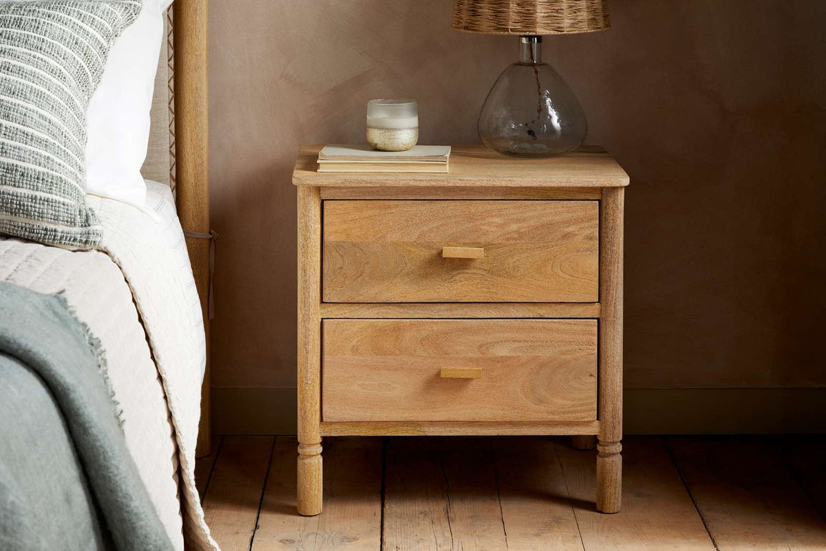 Nkuku Sri Mango Wood Bedside Table Natural