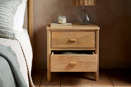 Nkuku Sri Mango Wood Bedside Table Natural