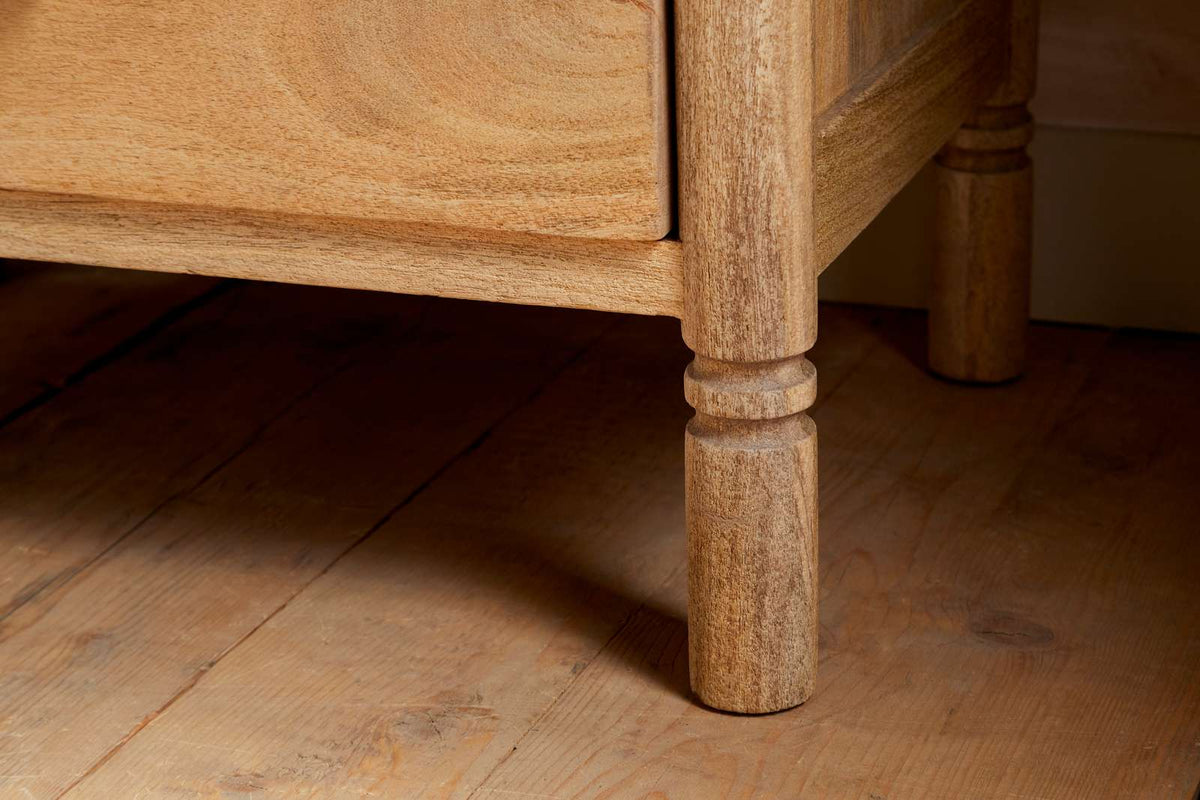 Nkuku Sri Mango Wood Bedside Table Natural