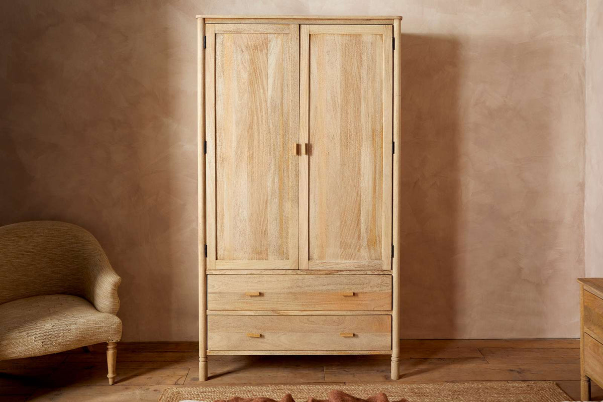 Nkuku Sri Mango Wood Wardrobe Natural
