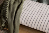 Nkuku Sanja Cotton Upholstered Bench Charcoal & Natural