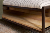 Nkuku Sanja Cotton Upholstered Bench Charcoal & Natural