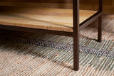 Nkuku Sanja Cotton Upholstered Bench Charcoal & Natural