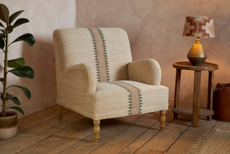 Nkuku Zairya Jute & Cotton Armchair Natural & Rust