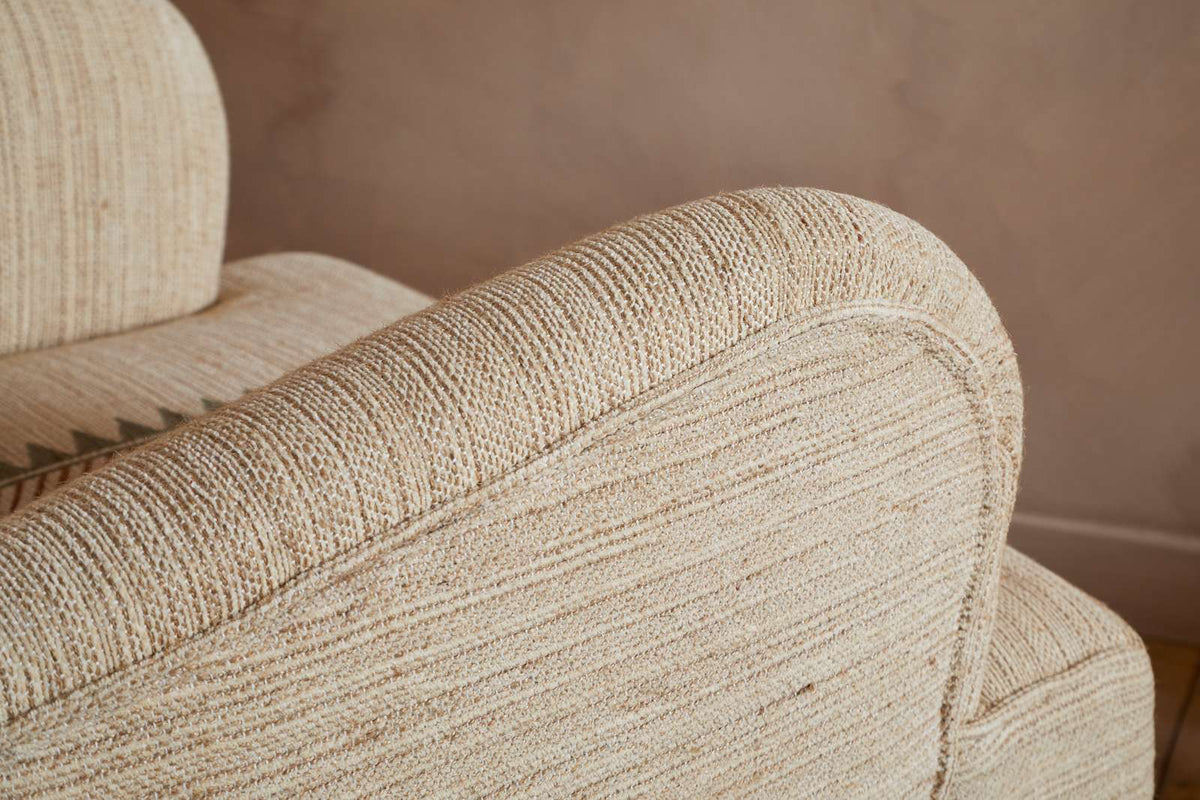 Nkuku Zairya Jute & Cotton Armchair Natural & Rust