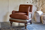 Nkuku Abe Linen Deconstructed Armchair Rust