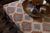 Nkuku Valin Upholstered Ottoman Rust