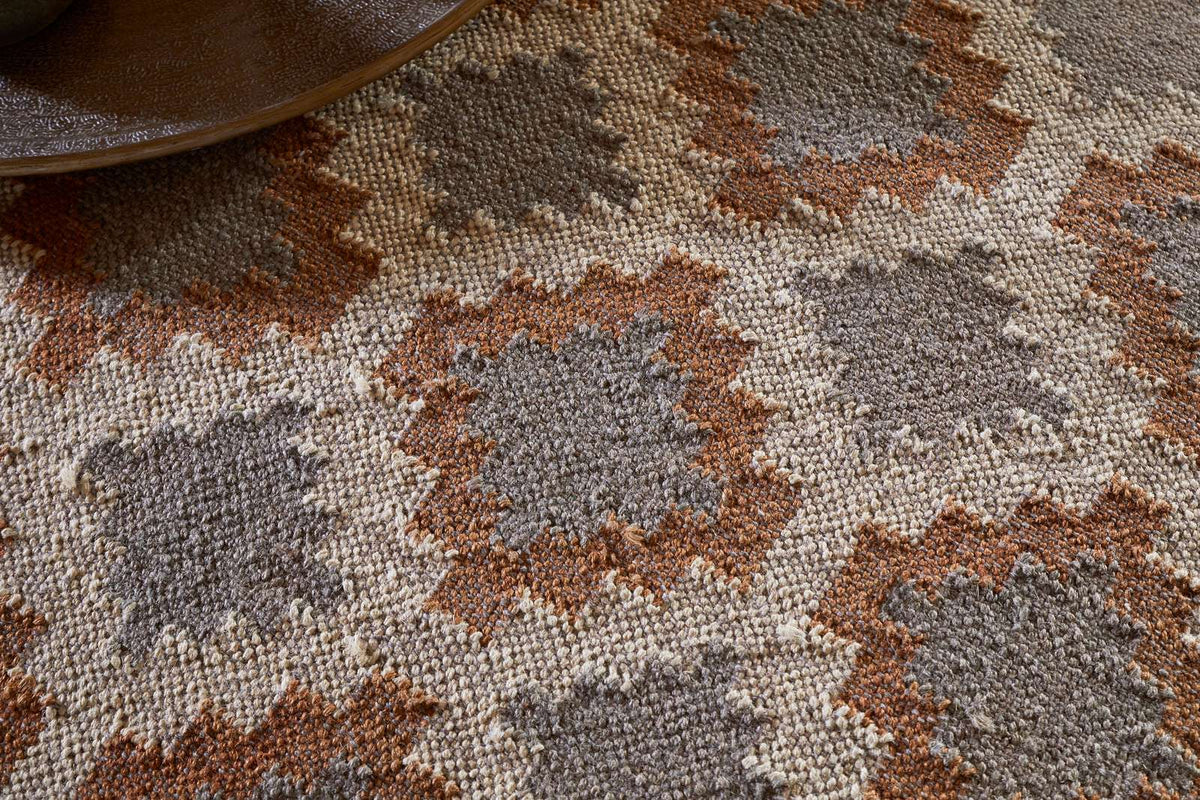 Nkuku Valin Upholstered Ottoman Rust