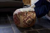 Nkuku Barir Kilm Upholstered Pouf Multi