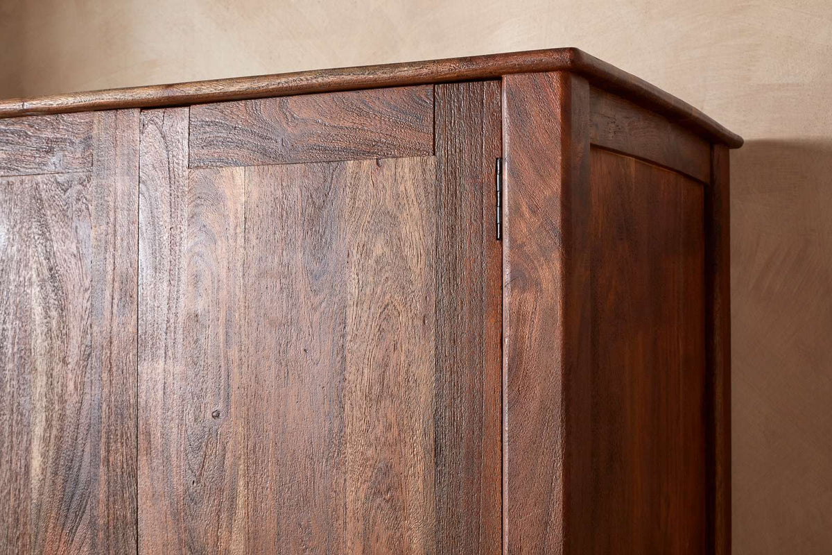 Nkuku Anbu Acacia Wardrobe Washed Walnut