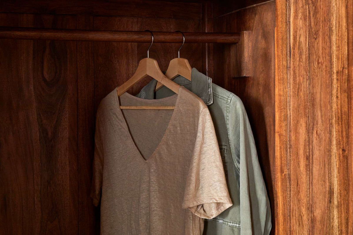 Nkuku Anbu Acacia Wardrobe Washed Walnut