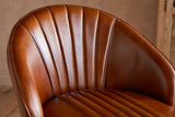 Nkuku Lal Leather Swivel Counter Chair Aged Tan
