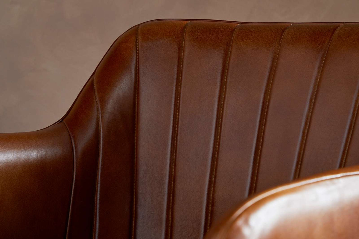 Nkuku Lal Leather Armchair Aged Tan