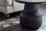Nkuku Vivan Grooved Wood Side Table Charcoal
