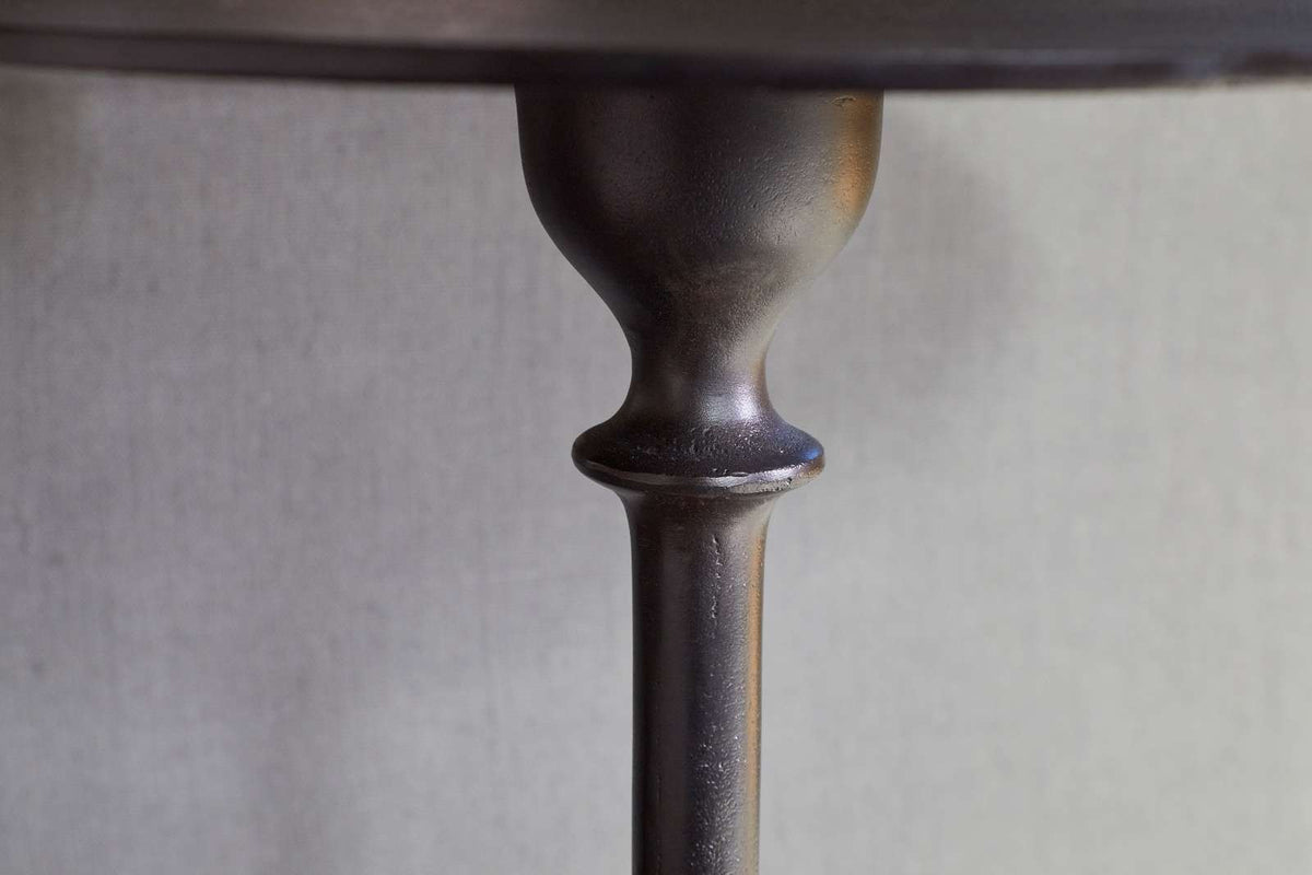 Nkuku Lahar Cast Metal Tall Side Table Aged Black