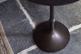 Nkuku Lahar Cast Metal Tall Side Table Aged Black