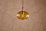 Nkuku Otoro Recycled Glass Pendant Honey Small Round