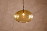 Nkuku Otoro Recycled Glass Pendant Honey Large Round