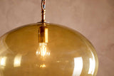 Nkuku Otoro Recycled Glass Pendant Honey Large Round