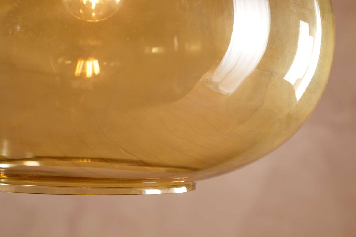 Nkuku Otoro Recycled Glass Pendant Honey Large Round