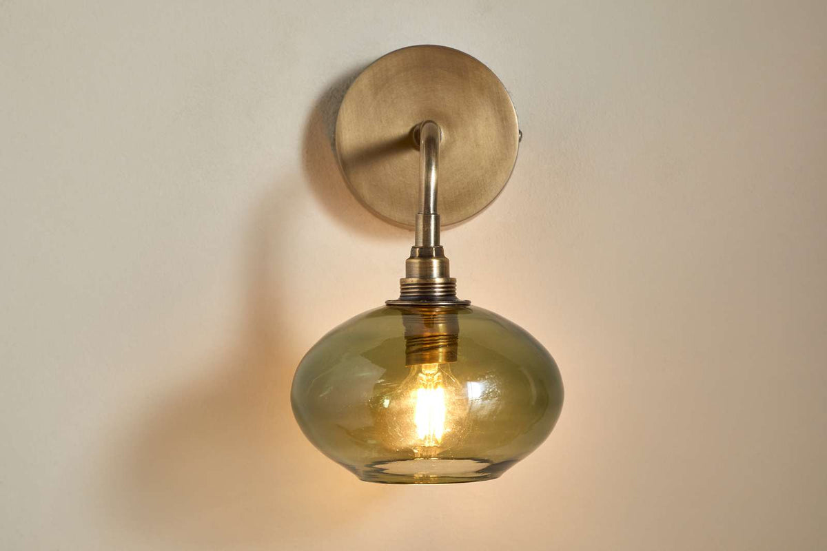 Nkuku Otoro Recycled Glass Wall Lamp Green