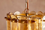 Nkuku Itan Recycled Glass Tiered Pendant Amber