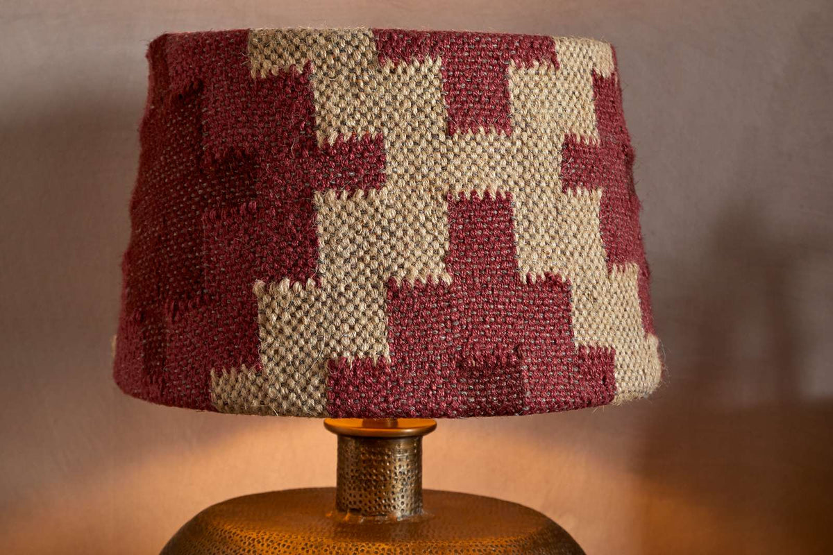 Nkuku Kaadu Jute Kilim Lampshade Rust & Natural Medium