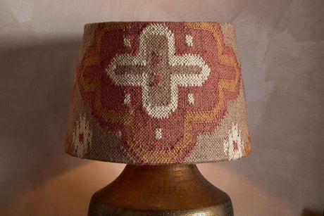 Nkuku Yatra Jute Kilim Lampshade Rust & Natural Large