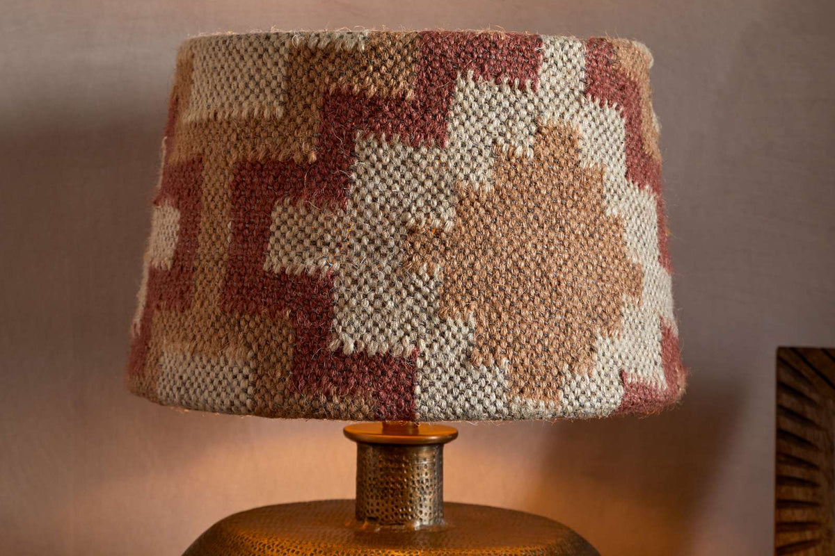 Nkuku Shanto Jute Kilim Lampshade Rust & Natural Medium